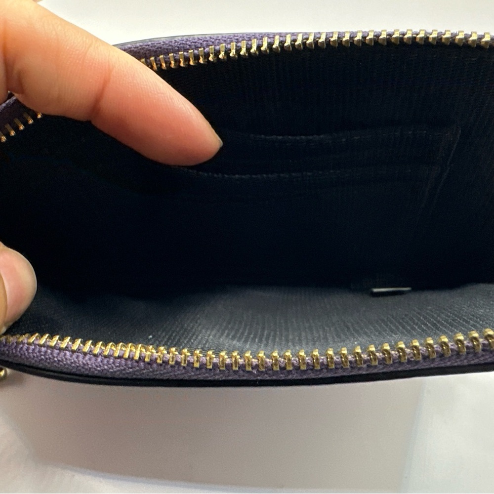 Coach New York Purple Leather Wristlet Pouch - Picture 13 of 14